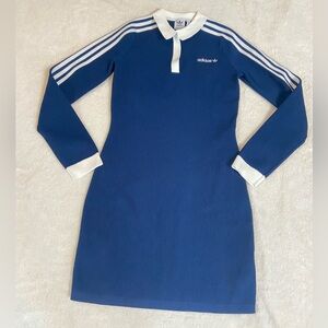 Adidas Navy Polo Dress with White Trim